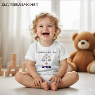 パーソナライズド 天秤座「スウィート&サッシー」子供服アート ベビーTシャツ