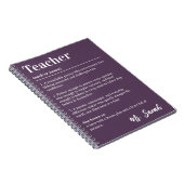 パーソナライズド 教師 辞書の定義 紫 ノートブック (右側)