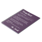 パーソナライズド 教師 辞書の定義 紫 ノートブック (左側)
