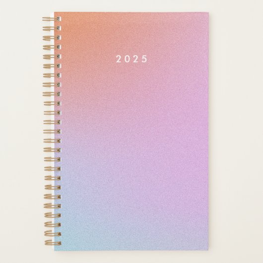 パーソナライズド 紫グラデーションの空 2025 プランナー手帳 (正面)
