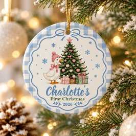 パーソナライズド 赤ちゃんの初めてのクリスマス セラミックオーナメント
