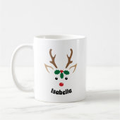 パーソナライズド・赤鼻のトナカイ - クリスマス コーヒーマグカップ (左)