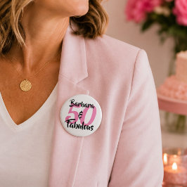 パーソナライズド 50歳の誕生日お祝いボタン ピンズ 缶バッジ