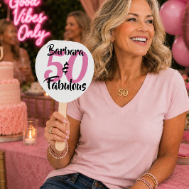 パーソナライズド 50歳の誕生日パーティーパドル お祝い ハンドファン