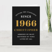 パーソナライズド 60歳の誕生日 1966年生まれ ヴィンテージ ブラック カード (正面)