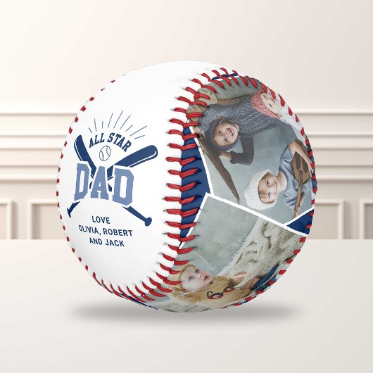 パーソナライズド “All Star Dad” ブルー 野球ボール