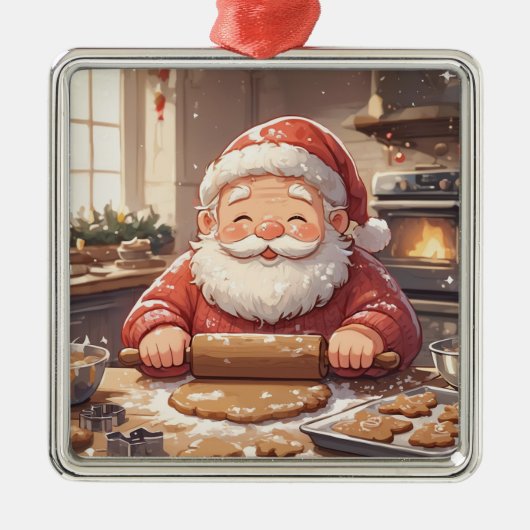 パーソナライズド "Baking Spirits Bright" クリスマス メタルオーナメント (正面)