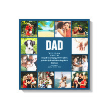 パーソナライズド Dad Definition ブルー 12 枚フォトコラージュ