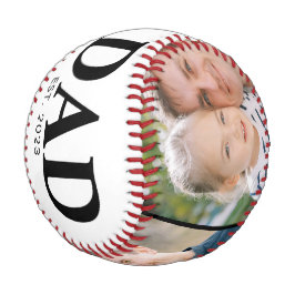 パーソナライズド Dad Est Year 3 フォト ファーザーズデイ 野球ボール