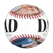 パーソナライズド Dad Est Year 3 フォト ファーザーズデイ 野球ボール (裏面)