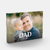 パーソナライズド Dad Established 父の日 フォトブロック (左)