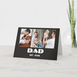 パーソナライズド Dad Established 3枚のフォトコラージュ サンキューカード