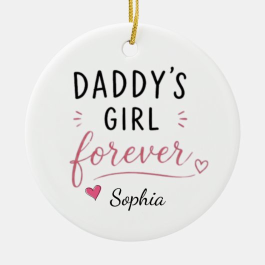 パーソナライズド Daddy's Girl Forever セラミックオーナメント (正面)