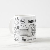 パーソナライズド Daddy's Team カスタム パパと子供の名前 コーヒーマグカップ (正面左)