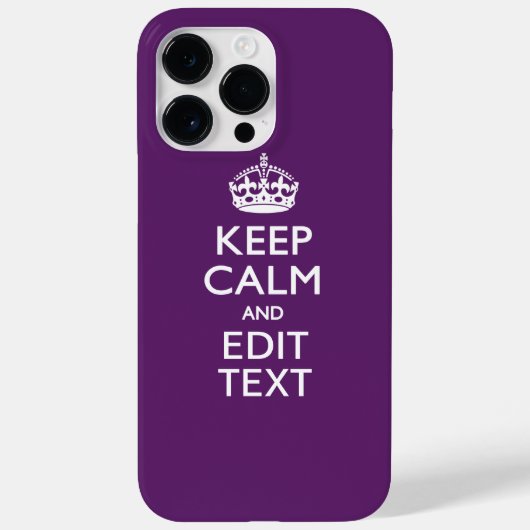 パーソナライズド KEEP CALM あなたのテキスト on パープル デコレーション Case-Mate iPhoneケース (裏面)