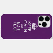 パーソナライズド KEEP CALM あなたのテキスト on パープル デコレーション Case-Mate iPhoneケース (裏面 (横))