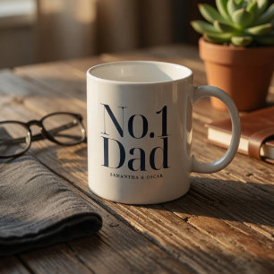 パーソナライズド No.1 Dad お父さんの名前入り父の日ギフト コーヒーマグカップ