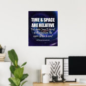 パーソナライズド TIME AND SPACE 家族の面白い引用 ポスター (ホームオフィス)