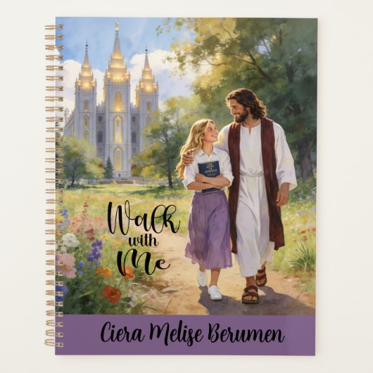 パーソナライズド 'Walk with Me' キリスト教 LDS プランナー2 プランナー手帳 (正面)