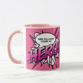 パーソナライズド You're my HERO コミック ポップアート マグカップ