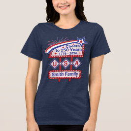 パーソナライズドUSA250周年記念レトロマーキー トライブレンドTシャツ