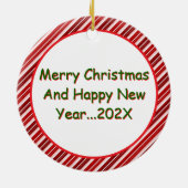 パーソナライズナースクリスマスオーナメント セラミックオーナメント (裏面)