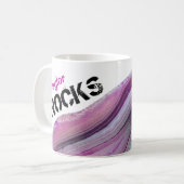 *~*パーソナライズネームロックラピダリーアゲットストーン コーヒーマグカップ (正面左)