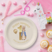 パーソナライズハッピーバースデー名ピーター・ザ・ウサギ ペーパープレート (パーティー)