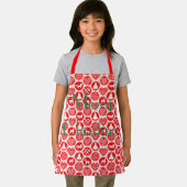 パーソナライズハートジンジャーブレッド鹿クリスマスエプロン エプロン (インサイチュ)