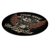 パーソナライズバイクもしくは自転車に乗る人モーターサイクルモーターウィングガレージ カッティングボード (角)