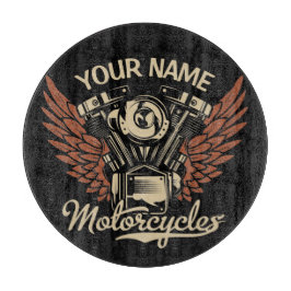 パーソナライズバイクもしくは自転車に乗る人モーターサイクルモーターウィングガレージ カッティングボード