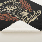  パーソナライズバイクもしくは自転車に乗る人モーターサイクルモーターウィングガレージ  シェルパブランケット (3/4)