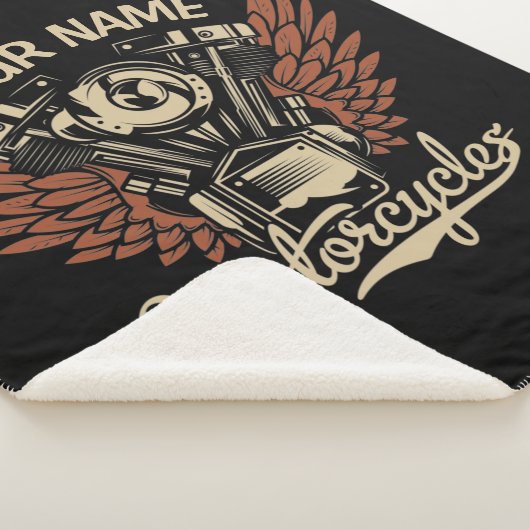  パーソナライズバイクもしくは自転車に乗る人モーターサイクルモーターウィングガレージ  シェルパブランケット (3/4)