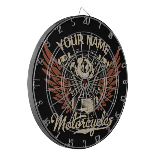  パーソナライズバイクもしくは自転車に乗る人モーターサイクルモーターウィングガレージ  ダーツボード (正面左)