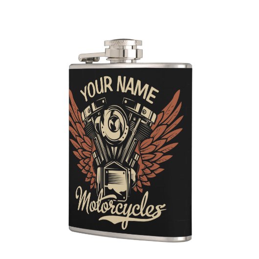  パーソナライズバイクもしくは自転車に乗る人モーターサイクルモーターウィングガレージ  フラスク (左)