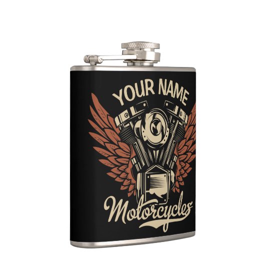  パーソナライズバイクもしくは自転車に乗る人モーターサイクルモーターウィングガレージ  フラスク (右)