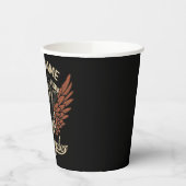 パーソナライズバイクもしくは自転車に乗る人モーターサイクルモーターウィングガレージ 紙コップ (左)