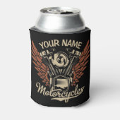 パーソナライズバイクもしくは自転車に乗る人モーターサイクルモーターウィングガレージ 缶クーラー (缶裏面)