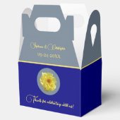 パーソナライズバラネイビーブルー石板グレイ結婚ズ フェイバーボックス (オープン)