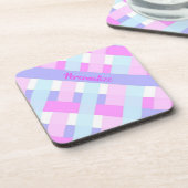 パーソナライズパステルジンガムストライプ製品 コースター (左側)