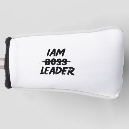パーソナライズパターカバーiam leader not boos ゴルフヘッドカバー (正面)