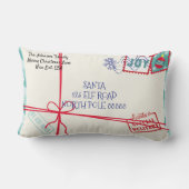 パーソナライズパーセルサンタレタークリスマス ランバークッション (裏面)