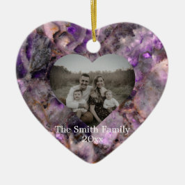 パーソナライズパープルアメジスト石英大理石 セラミックオーナメント