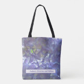 パーソナライズパープルフローララベンダーアジサイ トートバッグ (裏面)