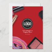 パーソナライズビジネス | 現代のメイクアップ会社 招待状 (裏面)