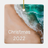 パーソナライズビーチクリスマスオーナメント セラミックオーナメント (裏面)