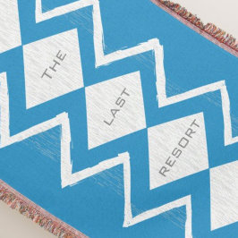 パーソナライズビーチハウスアクアグレージグザグザグザグ スローブランケット