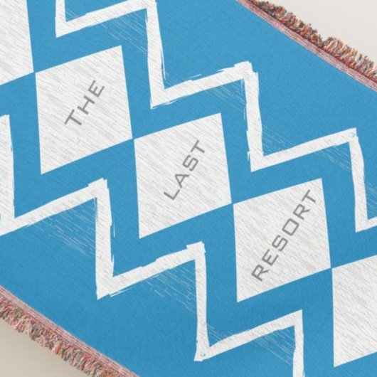 パーソナライズビーチハウスアクアグレージグザグザグザグ スローブランケット