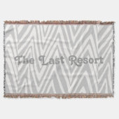 パーソナライズビーチハウス名グレージグザグザグ スローブランケット (正面)