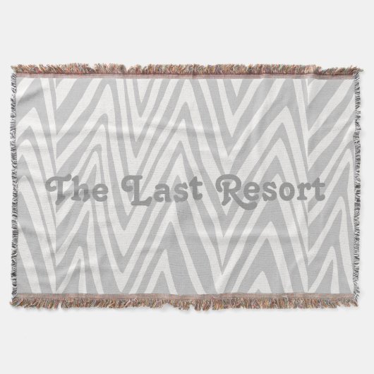 パーソナライズビーチハウス名グレージグザグザグ スローブランケット (正面)